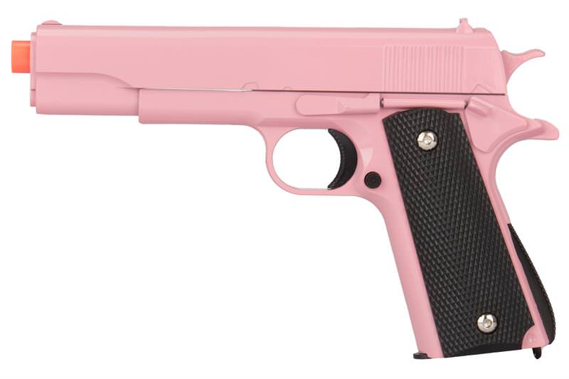 M1911 Replica Full Metal Two Tone Pink Airsoft Spring Pistol 6MM BB Gun
