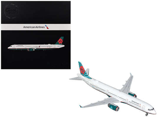 Airbus A321 Commercial Aircraft "American Airlines - America West Heritage Livery" (N580UW) White with Tail Graphics "Gemini 200" Series 1/200 Diecast Model Airplane by GeminiJets <h2>Airbus GeminiJet