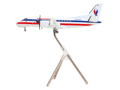 Saab 340B Commercial Aircraft "American Eagle" (N389AE) White with Red and Blue Stripes "Gemini 200" Series 1/200 Diecast Model Airplane by GeminiJets <h2>Saab GeminiJets</h2> <p>High-quality car perf