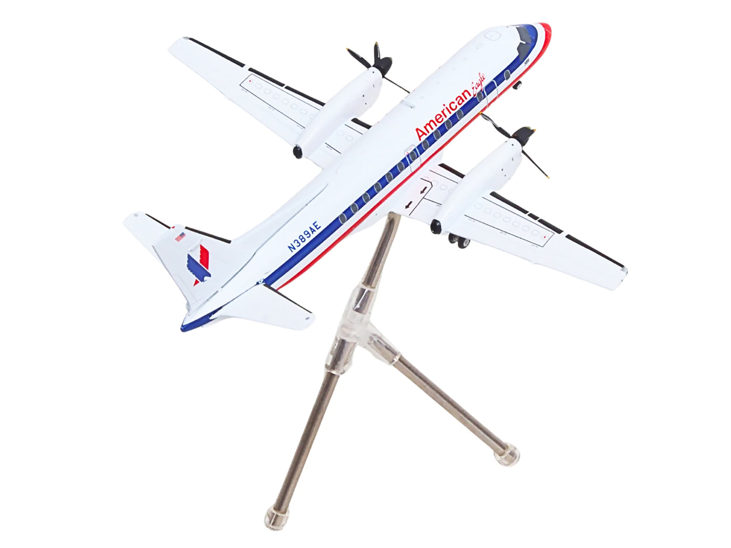 Saab 340B Commercial Aircraft "American Eagle" (N389AE) White with Red and Blue Stripes "Gemini 200" Series 1/200 Diecast Model Airplane by GeminiJets <h2>Saab GeminiJets</h2> <p>High-quality car perf