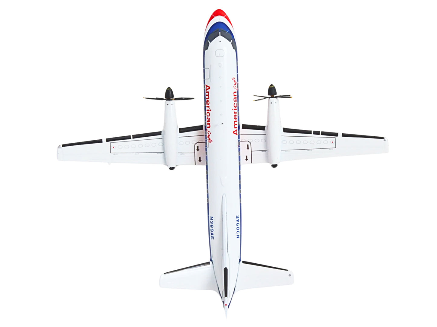 Saab 340B Commercial Aircraft "American Eagle" (N389AE) White with Red and Blue Stripes "Gemini 200" Series 1/200 Diecast Model Airplane by GeminiJets <h2>Saab GeminiJets</h2> <p>High-quality car perf