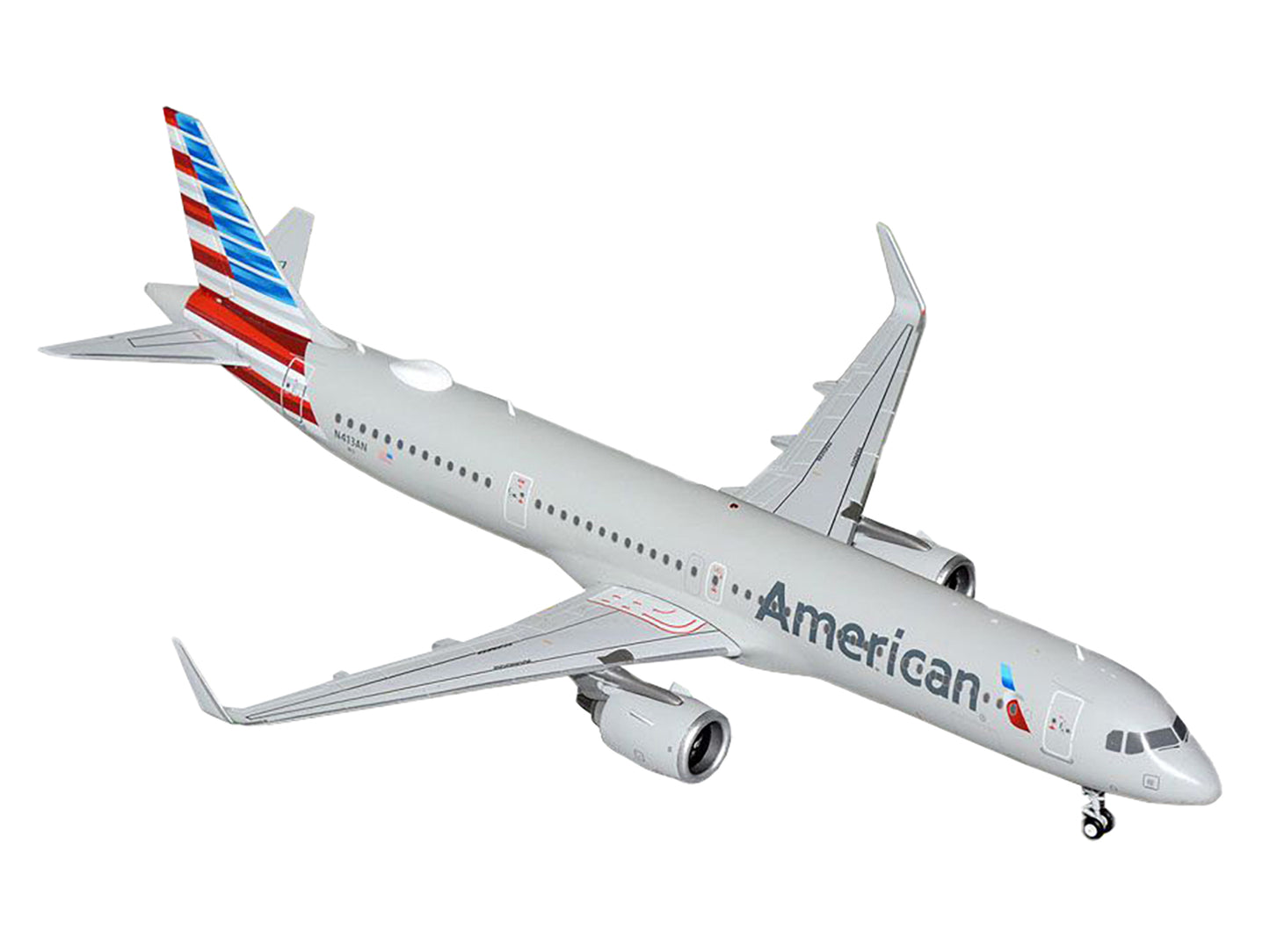 Airbus A321neo Commercial Aircraft "American Airlines" (N413AN) Gray with Striped Tail "Gemini 200" Series 1/200 Diecast Model Airplane by GeminiJets <h2>Airbus GeminiJets</h2> <p>High-quality car per