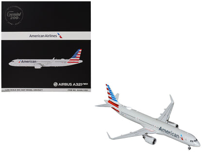 Airbus A321neo Commercial Aircraft "American Airlines" (N413AN) Gray with Striped Tail "Gemini 200" Series 1/200 Diecast Model Airplane by GeminiJets <h2>Airbus GeminiJets</h2> <p>High-quality car per
