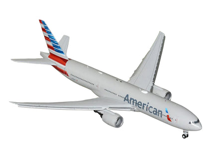 Boeing 777-200ER Commercial Aircraft with Flaps Down "American Airlines" (N788AN) Silver with Striped Tail "Gemini 200" 1/200 Diecast Model Airplane by GeminiJets