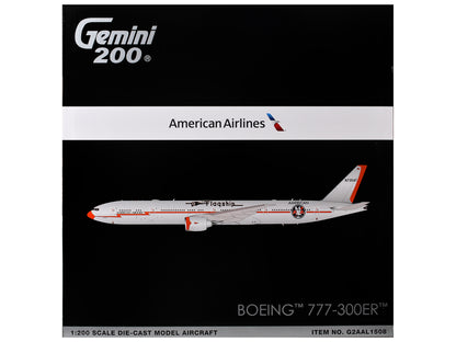 Boeing 777-300ER Commercial Aircraft "American Airlines - Flagship DFW" (N735AT) Silver with Otange Stripes "Gemini 200" Series 1/200 Diecast Model by GeminiJets <h2>Boeing GeminiJets</h2> <p>High-qua
