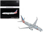 Boeing 737-800 Commercial Aircraft "American Airlines 100th Anniversary 2026" (N840NN) Gray with Tail Stripes "Gemini 200" Series 1/200 Diecast Model Airplane by GeminiJets