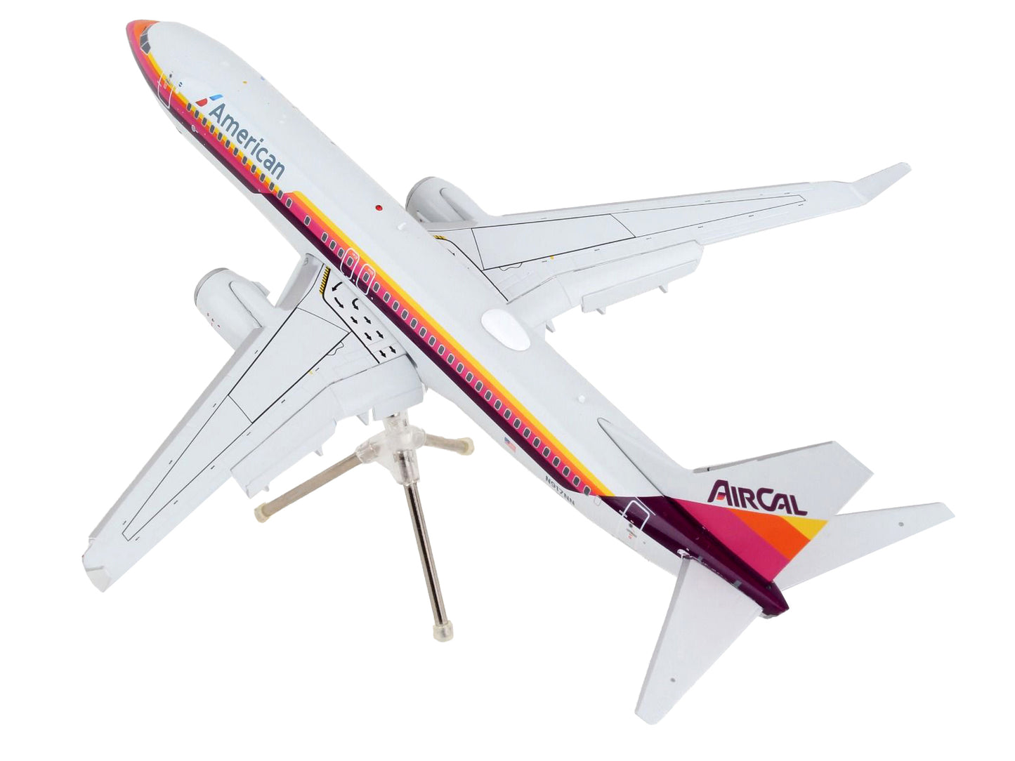 Boeing 737-800 Commercial Aircraft with Flaps Down "American Airlines - AirCal" Gray Stripes "Gemini 200" Series 1/200 Diecast Model Airplane by GeminiJets <h2>Boeing GeminiJets</h2> <p>High-quality c
