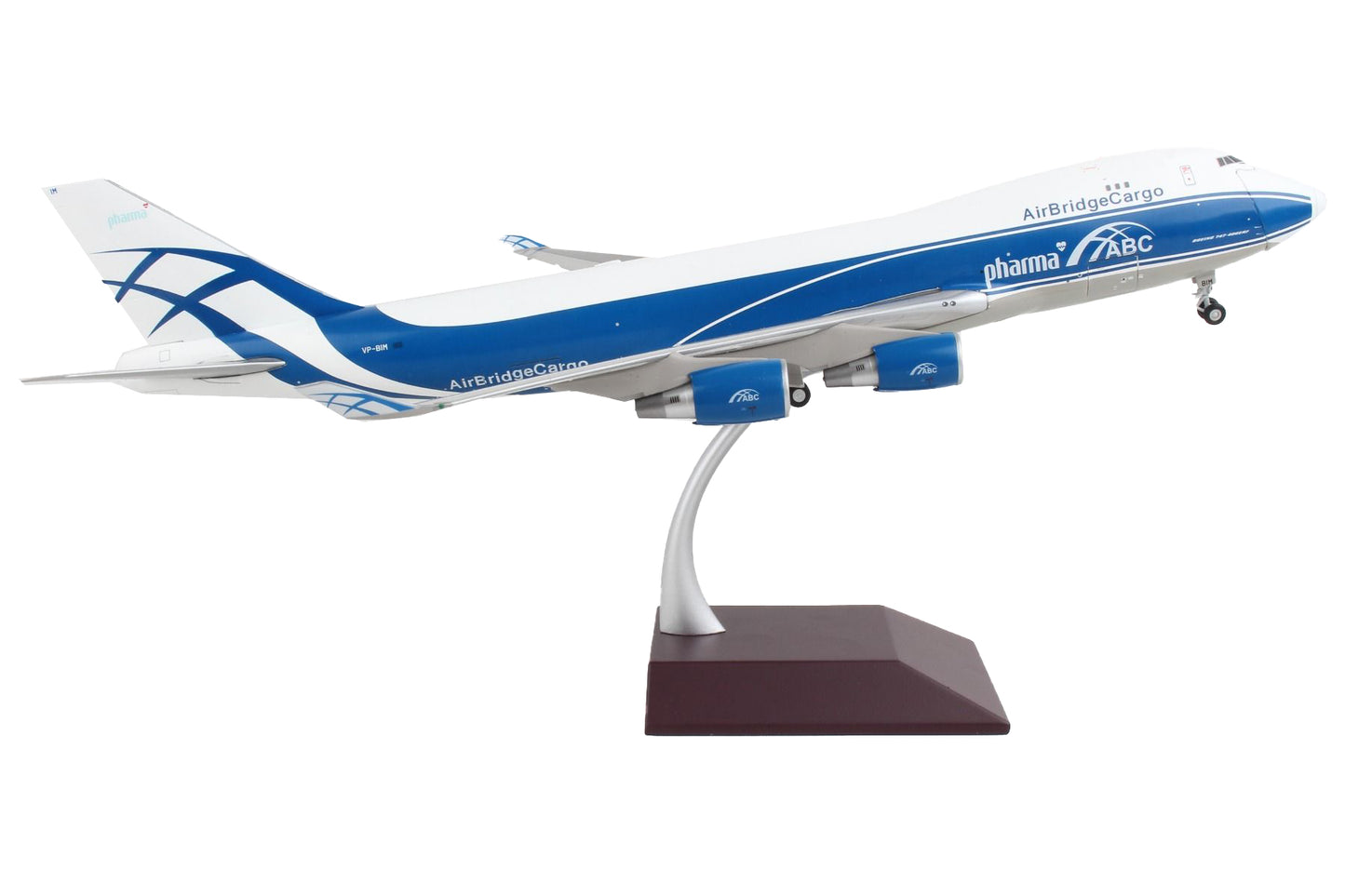 Boeing 747-400F Commercial Aircraft "AirBridgeCargo Airlines" White with Blue Stripes "Gemini 200 - Interactive" Series 1/200 Diecast Model Airplane by GeminiJets <h2>Boeing GeminiJets</h2> <p>High-qu