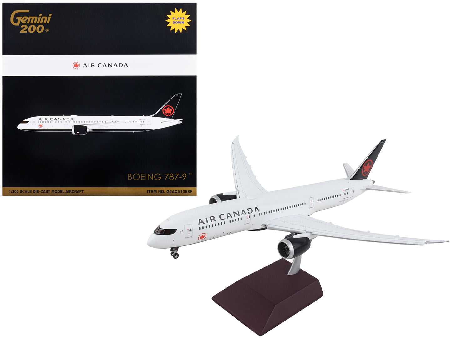 Boeing 787-9 Commercial Aircraft with Flaps Down "Air Canada" White Black Tail "Gemini 200" Series 1/200 Diecast Model Airplane by GeminiJets <h2>Boeing GeminiJets</h2> <p>High-quality car perfect for