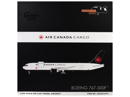 Boeing 767-300F Commercial Aircraft "Air Canada Cargo" (C-GXHM) White with Black Tail "Gemini 200 - Interactive Series" 1/200 Diecast Model Airplane by GeminiJets <h2>Boeing GeminiJets</h2> <p>High-qu