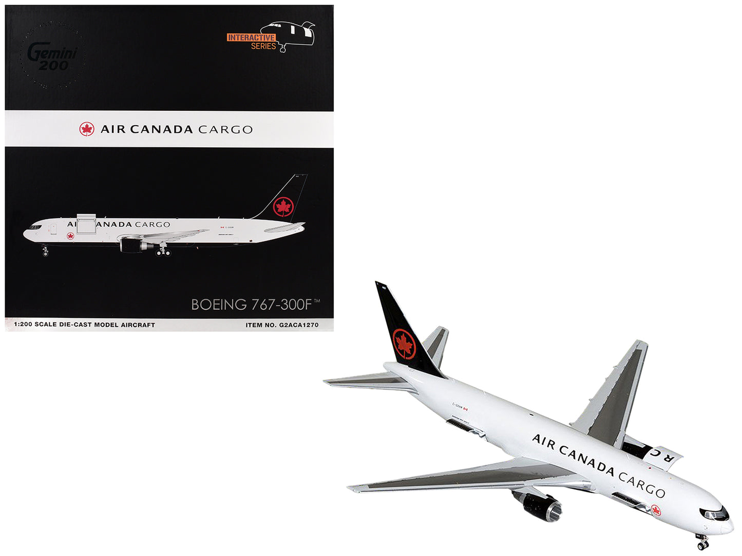 Boeing 767-300F Commercial Aircraft "Air Canada Cargo" (C-GXHM) White with Black Tail "Gemini 200 - Interactive Series" 1/200 Diecast Model Airplane by GeminiJets <h2>Boeing GeminiJets</h2> <p>High-qu