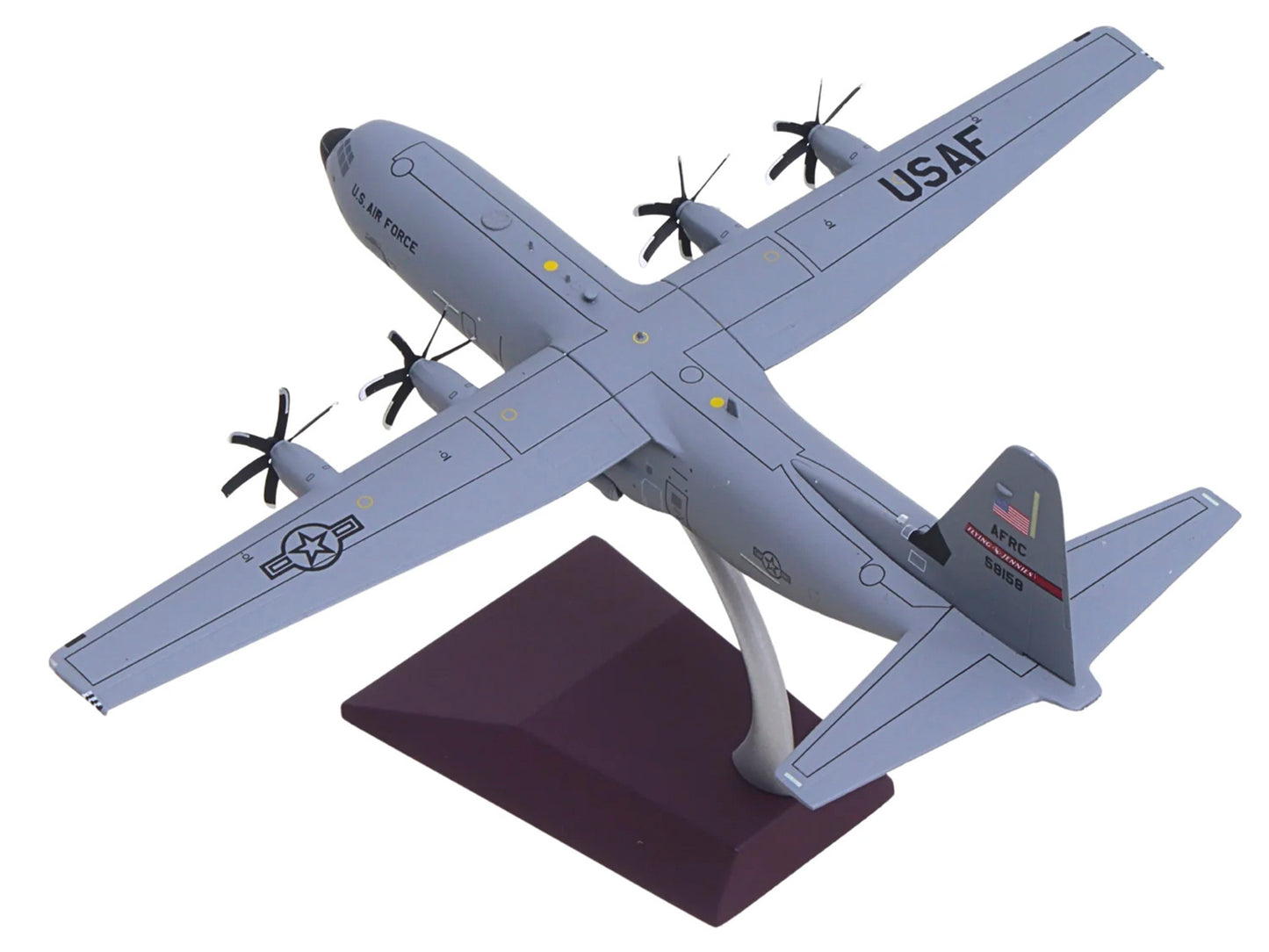 Lockheed C-130J-30 Super Hercules Transport Aircraft "05-8158 Flying Jennies 815th Airlift Squadron Keesler Air Force Base" United States "Gemini 200" Series 1/200 Diecast Model by GeminiJets Car Coll