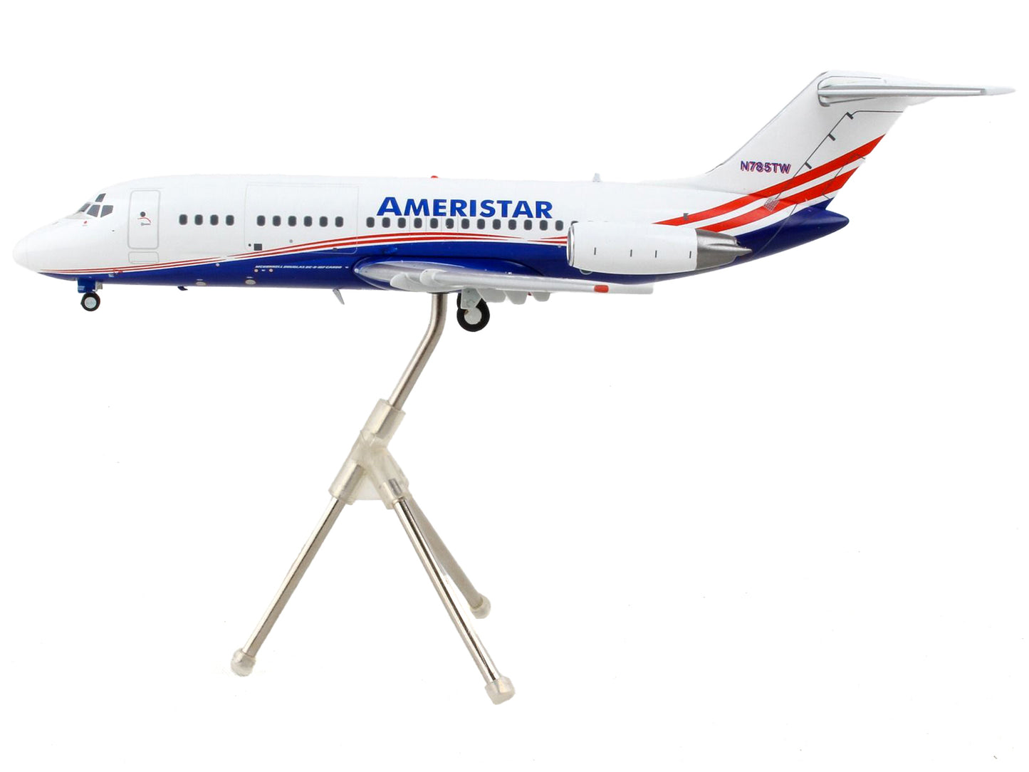 McDonnell Douglas DC-9-15F Commercial Aircraft "Ameristar Air Cargo" White with Blue and Red Stripes "Gemini 200" Series 1/200 Diecast Model Airplane by GeminiJets <h2>McDonnell GeminiJets</h2> <p>Hig