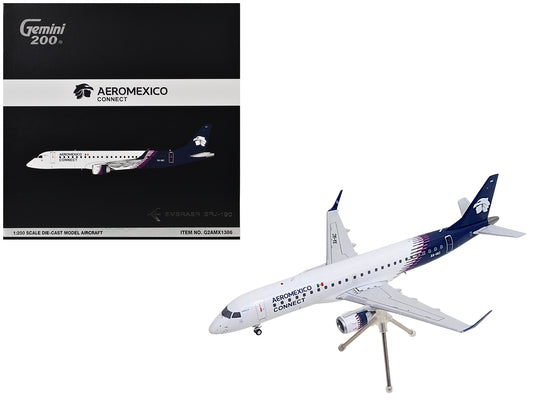 Embraer ERJ-190 Commercial Aircraft "Aeromexico Connect" (XA-IAC) White with Blue Tail "Gemini 200" Series 1/200 T&y Diecast Model Airplane by GeminiJets