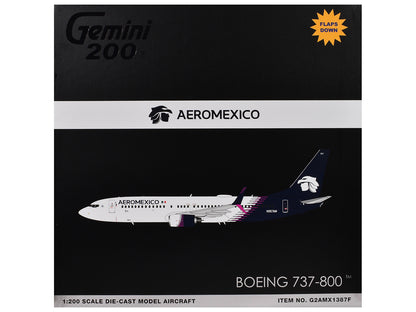 Boeing 737-800 Commercial Aircraft with Flaps Down "AeroMexico" (N957AM) White Dark Blue Tail "Gemini 200" Series 1/200 Diecast Model Airplane by GeminiJets <h2>Boeing GeminiJets</h2> <p>High-quality