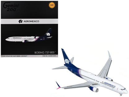 Boeing 737-800 Commercial Aircraft with Flaps Down "AeroMexico" (N957AM) White Dark Blue Tail "Gemini 200" Series 1/200 Diecast Model Airplane by GeminiJets <h2>Boeing GeminiJets</h2> <p>High-quality