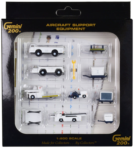 Airport Support Equipment Set of 10 pieces "Gemini 200" Series Diecast Models by GeminiJets <h2>Airport GeminiJets</h2> <p>High-quality model car perfect for collectors and enthusiasts. Features detai