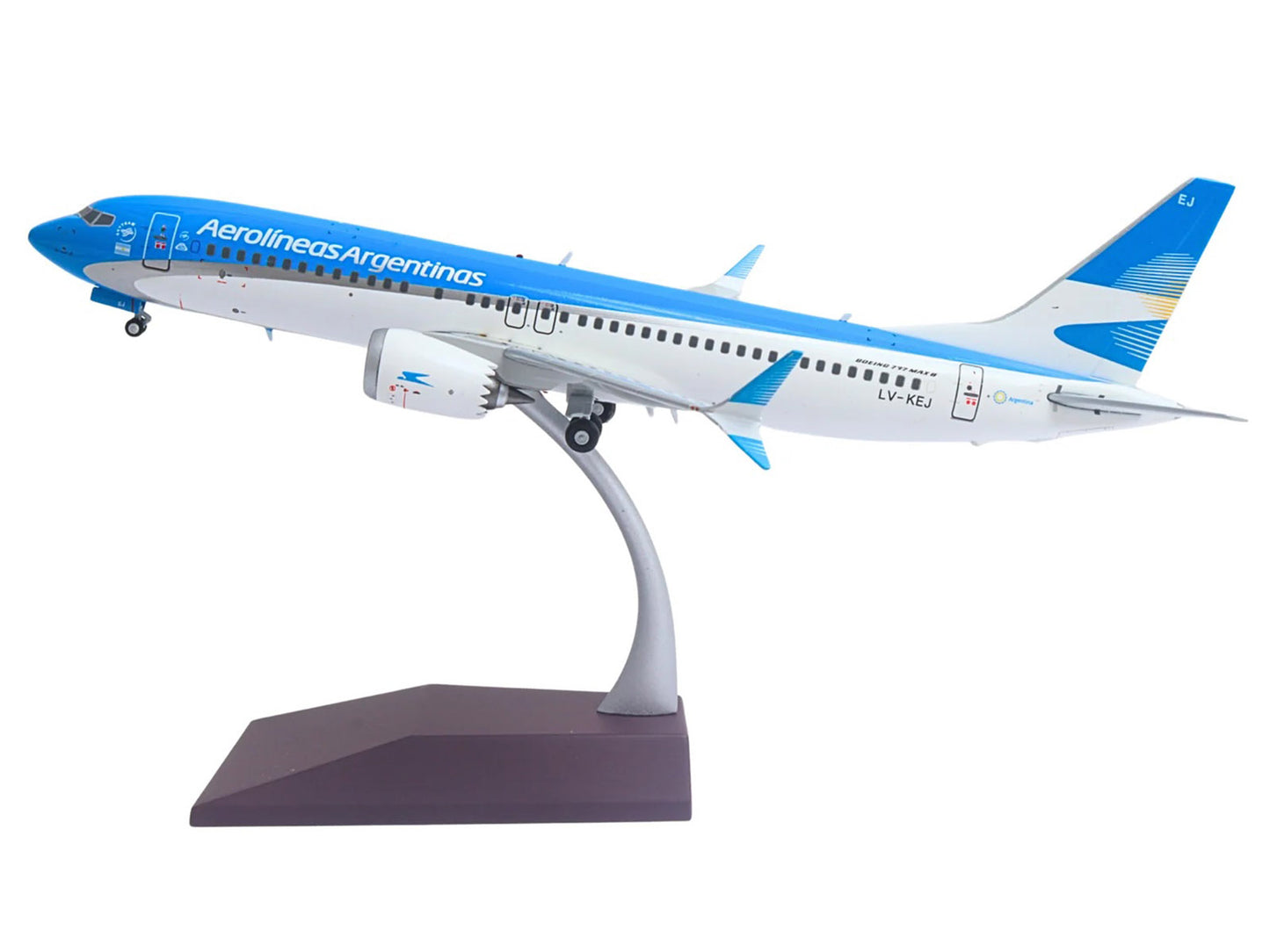 Boeing 737 MAX 8 Commercial Aircraft "Aerolineas Argentinas" (LV-KEJ) White and Blue "Gemini 200" Series 1/200 Diecast Model Airplane by GeminiJets <h2>Boeing GeminiJets</h2> <p>High-quality car perfe
