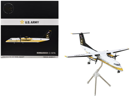 Bombardier C-147A Transport Aircraft "Golden Knights Parachute Team" United States Army (17-01610) White with Yellow Stripes and Black Tail "Gemini 200" Series 1/200 Diecast Model Airplane by GeminiJe