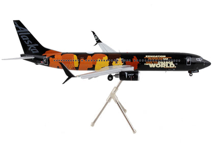 Boeing 737-900ER Commercial Aircraft with Flaps Down "Alaska Airlines - Our Commitment" Black Graphics "Gemini 200" Series 1/200 Diecast Model Airplane by GeminiJets <h2>Boeing GeminiJets</h2> <p>High