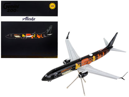 Boeing 737-900ER Commercial Aircraft with Flaps Down "Alaska Airlines - Our Commitment" Black Graphics "Gemini 200" Series 1/200 Diecast Model Airplane by GeminiJets <h2>Boeing GeminiJets</h2> <p>High