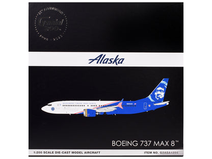 Boeing 737 MAX 8 Commercial Aircraft "Alaska Airlines - Honoring Those Who Serve" (N806AK) White and Blue "Gemini 200" Series 1/200 Diecast Model Airplane by GeminiJets <h2>Boeing GeminiJets</h2> <p>H