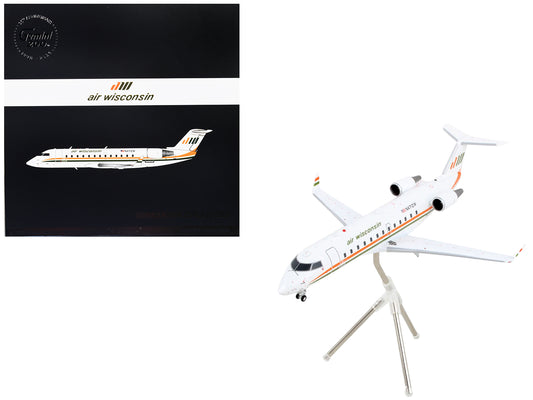 Bombardier CRJ200 Commercial Aircraft "Air Wisconsin" White with Orange and Green Stripes "Gemini 200" Series 1/200 Diecast Model Airplane by GeminiJets <h2>Bombardier GeminiJets</h2> <p>High-quality