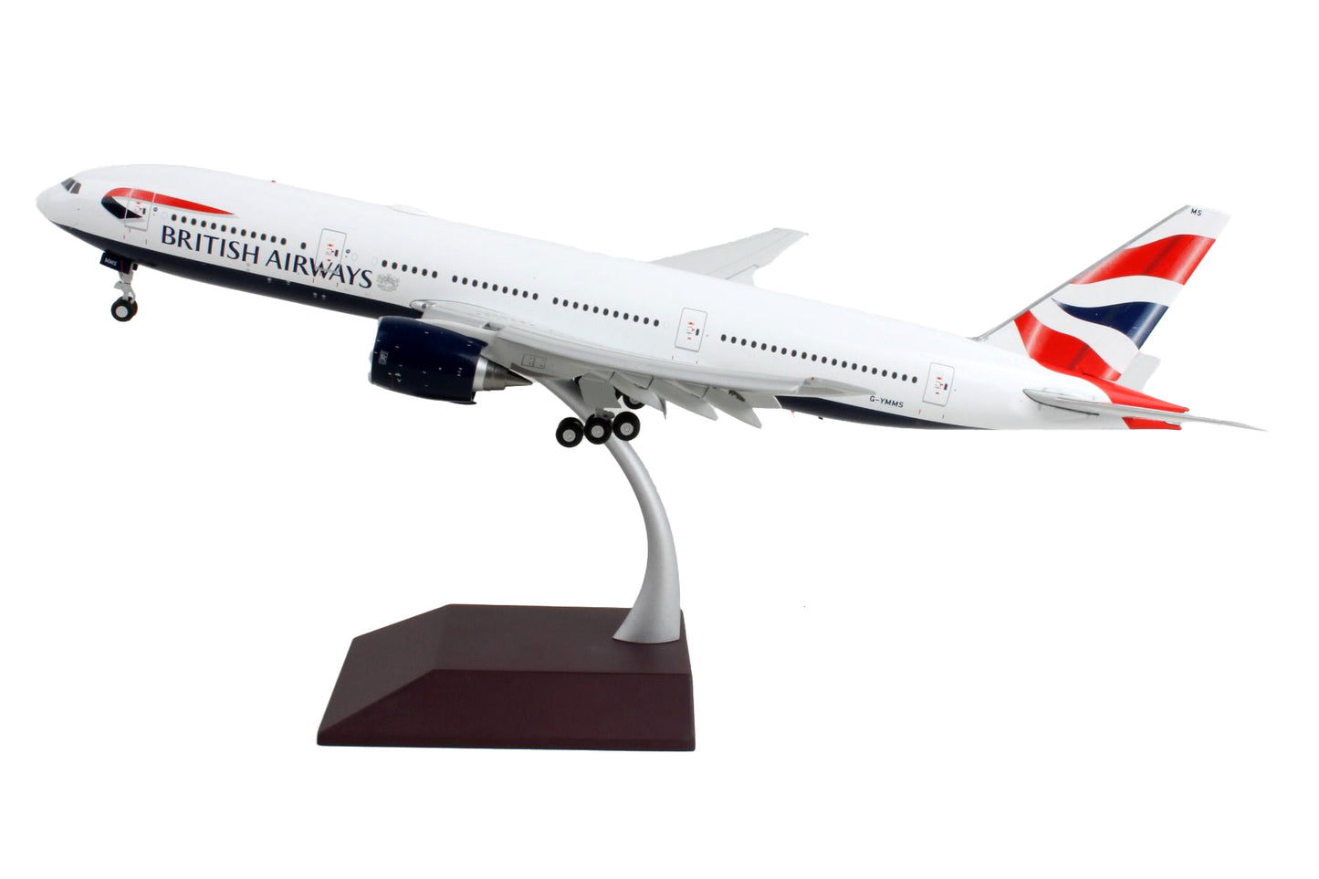 Boeing 777-200ER Commercial Aircraft with Flaps Down "British Airways" White Striped Tail "Gemini 200" Series 1/200 Diecast Model Airplane by GeminiJets <h2>Boeing GeminiJets</h2> <p>High-quality car