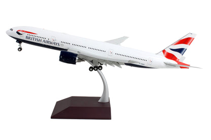 Boeing 777-200ER Commercial Aircraft with Flaps Down "British Airways" White Striped Tail "Gemini 200" Series 1/200 Diecast Model Airplane by GeminiJets <h2>Boeing GeminiJets</h2> <p>High-quality car