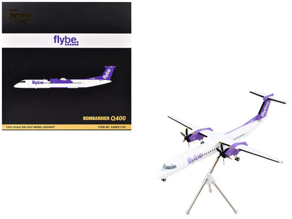 Bombardier Q400 Commercial Aircraft "Flybe" (G-ECOE) White with Purple Tail "Gemini 200" Series 1/200 Diecast Model Airplane by GeminiJets <h2>Bombardier GeminiJets</h2> <p>High-quality car perfect fo
