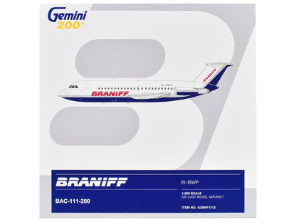 BAC 111-200 Commercial Aircraft "Braniff International Airways" (EI-BWP) White with Blue Tail "Gemini 200" Series 1/200 Diecast Model Airplane by GeminiJets <h2>BAC GeminiJets</h2> <p>High-quality car