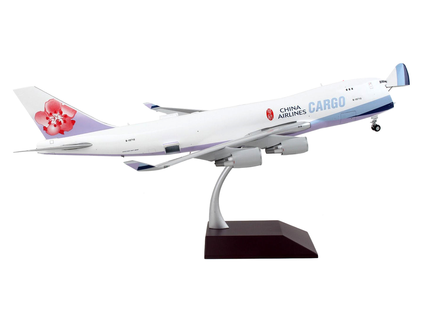 Boeing 747-400F Commercial Aircraft "China Airlines Cargo" White with Purple Tail "Gemini 200 - Interactive" Series 1/200 Diecast Model Airplane by GeminiJets <h2>Boeing GeminiJets</h2> <p>High-qualit