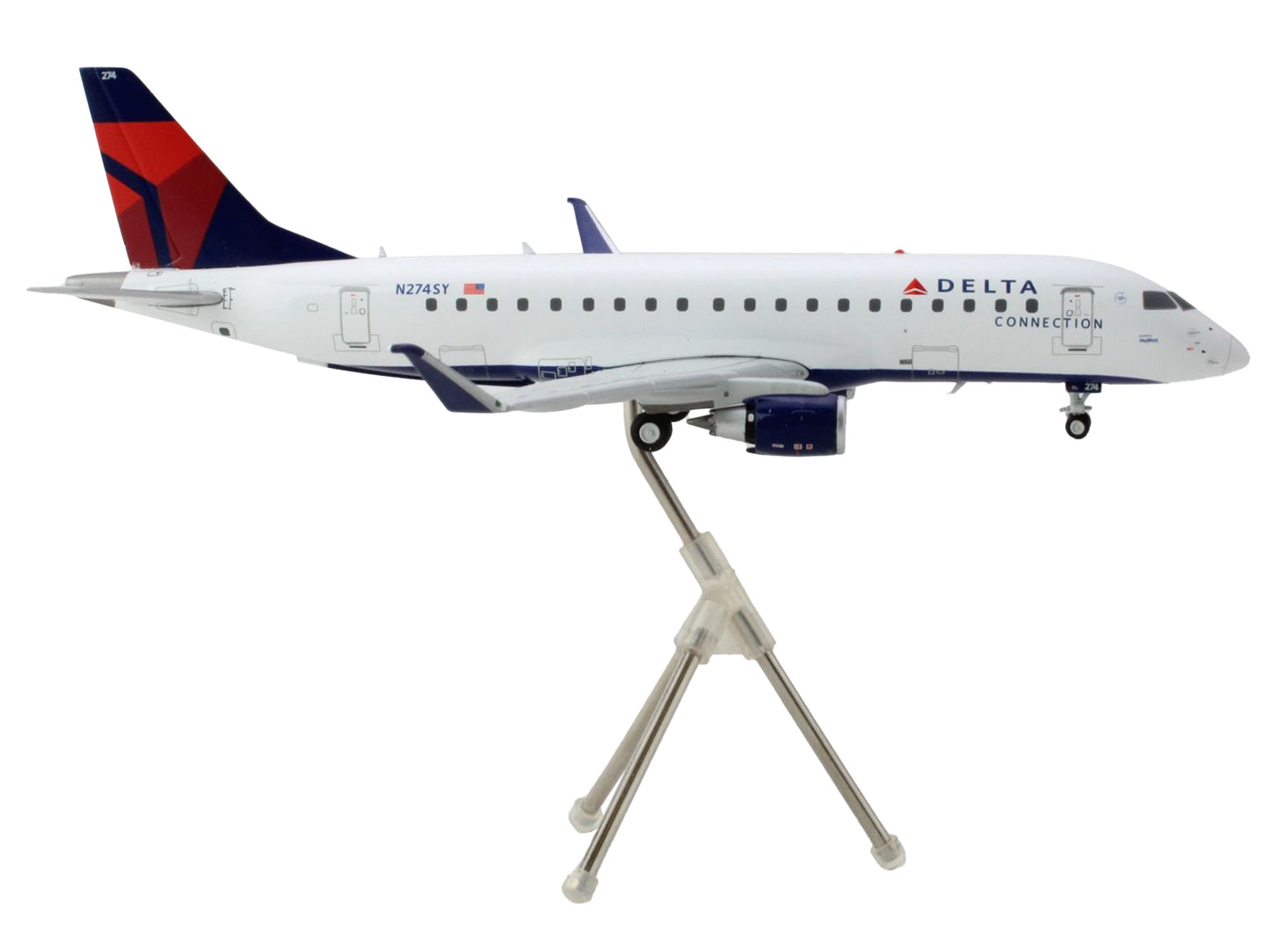 Embraer ERJ-175 Commercial Aircraft "Delta Connection" White with Blue and Red Tail "Gemini 200" Series 1/200 Diecast Model Airplane by GeminiJets <h2>Embraer GeminiJets</h2> <p>High-quality car perfe