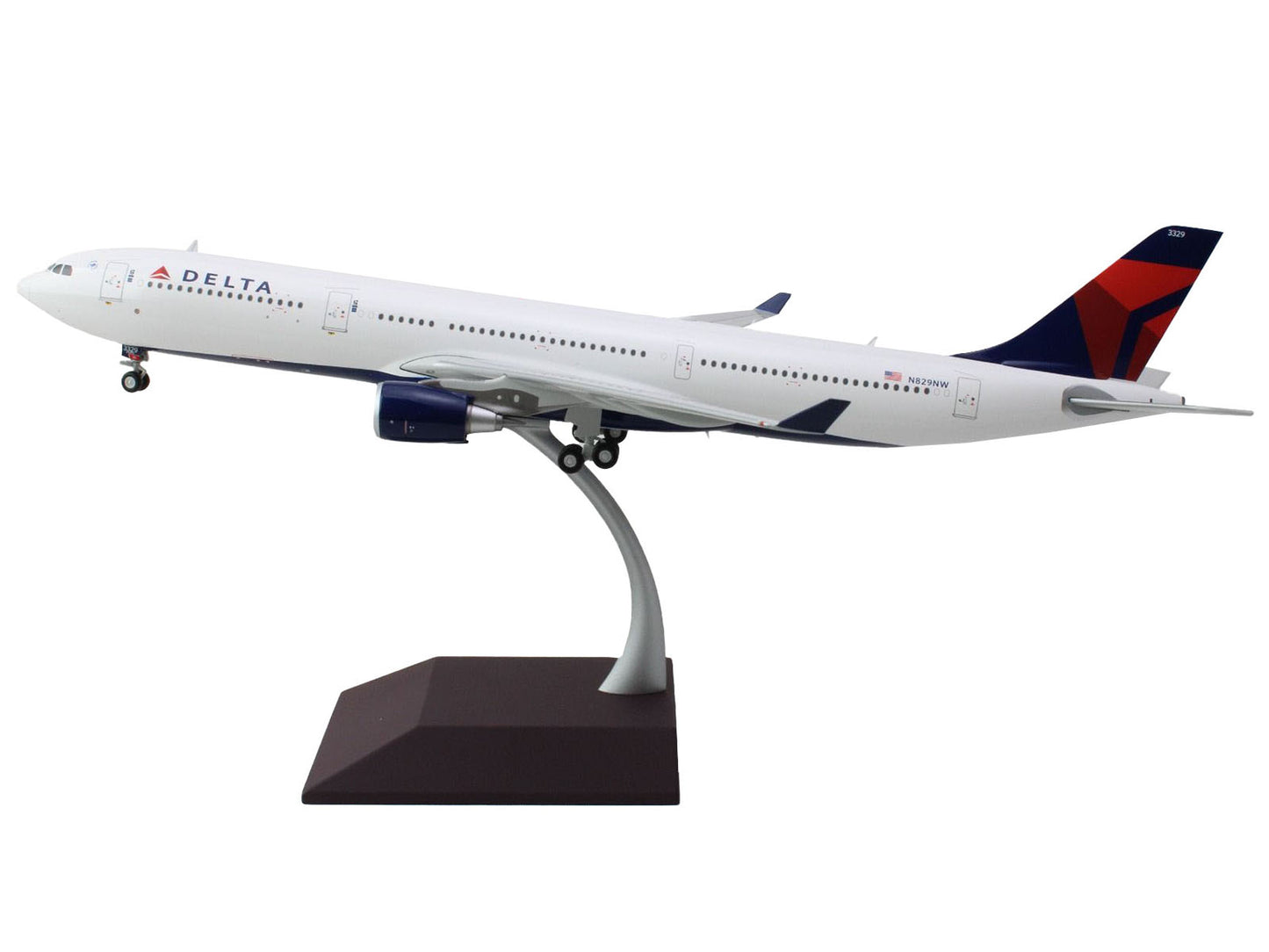 Airbus A330-300 Commercial Aircraft "Delta Air Lines" (N829NW) White with Blue and Red Tail "Gemini 200" Series 1/200 Diecast Model Airplane by GeminiJets <h2>Airbus GeminiJets</h2> <p>High-quality ca