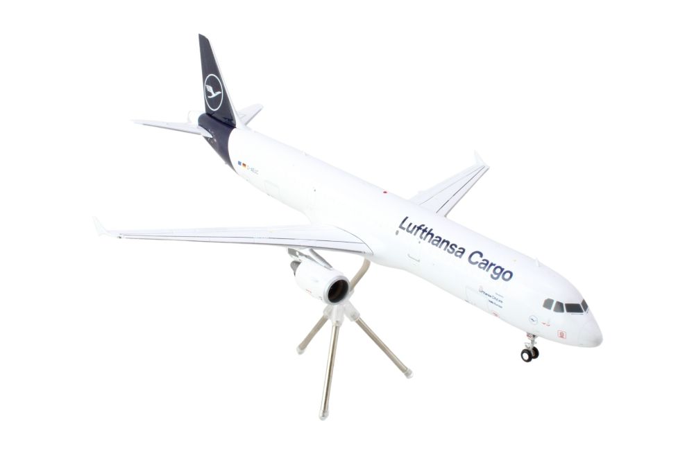 Airbus A321P2F Commercial Aircraft "Lufthansa Cargo" (D-AEUC) White with Blue Tail "Gemini 200" Series 1/200 Diecast Model Airplane by GeminiJets <h2>Airbus GeminiJets</h2> <p>High-quality car perfect