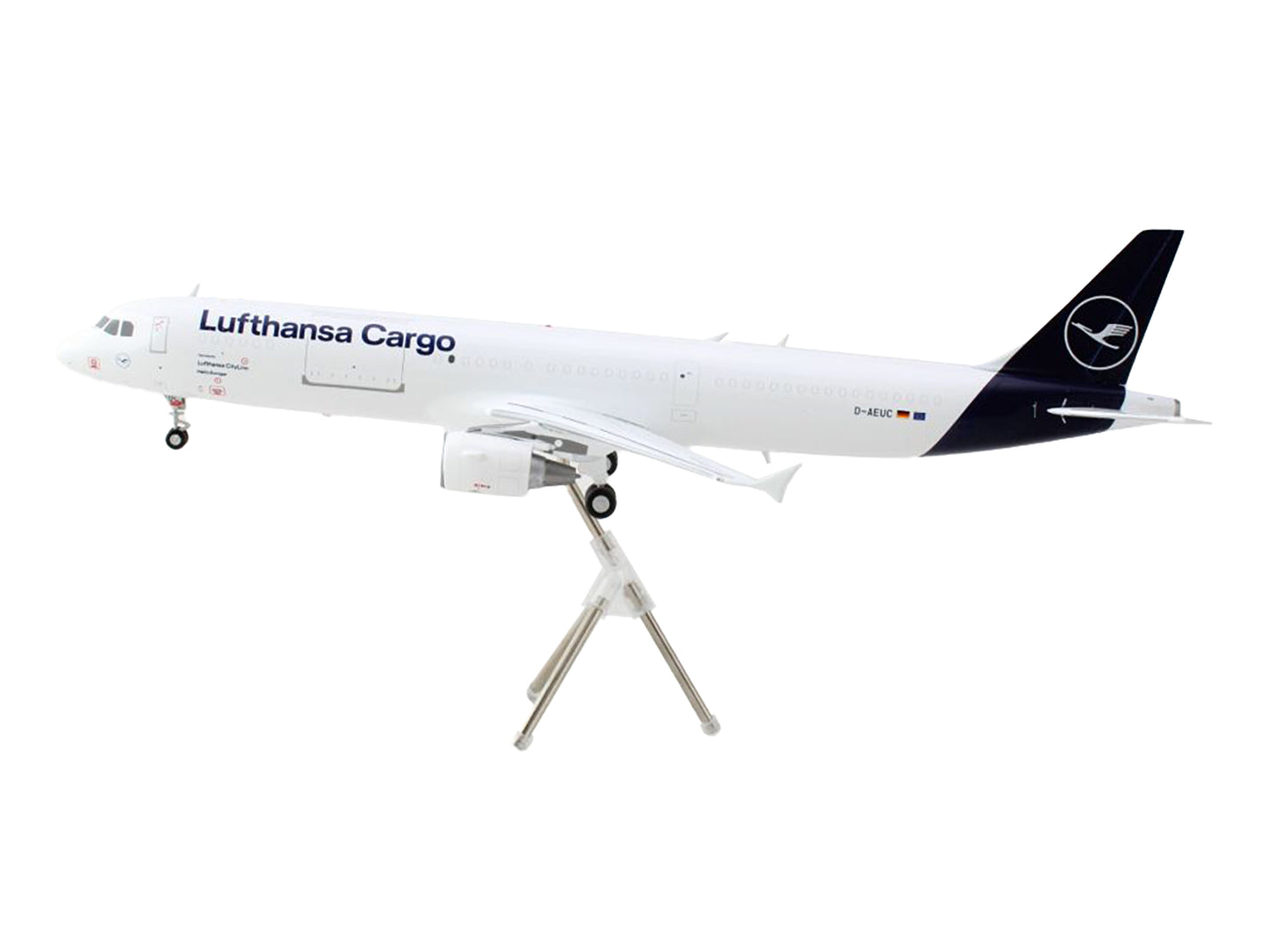 Airbus A321P2F Commercial Aircraft "Lufthansa Cargo" (D-AEUC) White with Blue Tail "Gemini 200" Series 1/200 Diecast Model Airplane by GeminiJets <h2>Airbus GeminiJets</h2> <p>High-quality car perfect