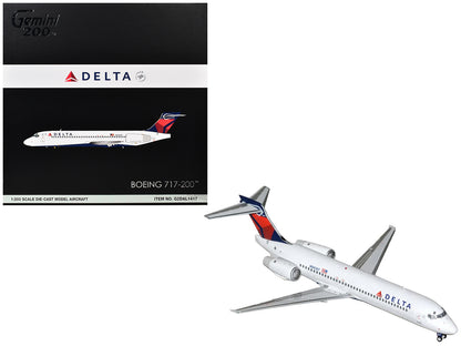 Boeing 717-200 Commercial Aircraft "Delta Air Lines" (N947AT) White with Blue and Red Tail "Gemini 200" Series 1/200 Diecast Model by GeminiJets