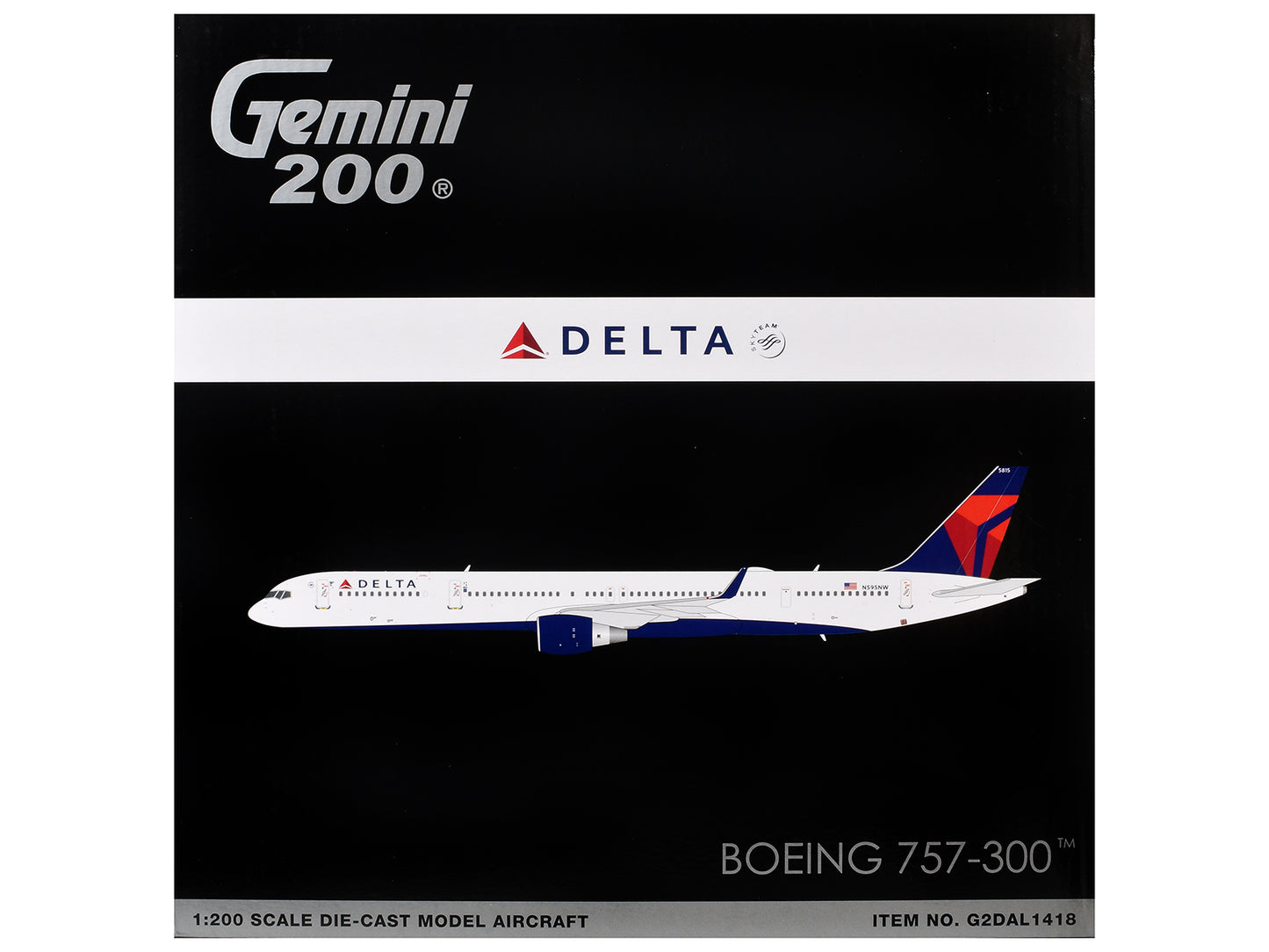 Boeing 757-300 Commercial Aircraft "Delta Air Lines" (N595NW) White with Blue and Red Tail "Gemini 200" Series 1/200 Diecast Model by GeminiJets <h2>Boeing GeminiJets</h2> <p>High-quality car perfect