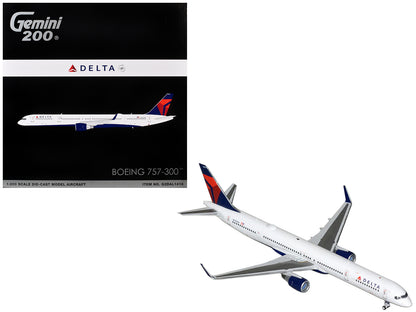 Boeing 757-300 Commercial Aircraft "Delta Air Lines" (N595NW) White with Blue and Red Tail "Gemini 200" Series 1/200 Diecast Model by GeminiJets <h2>Boeing GeminiJets</h2> <p>High-quality car perfect