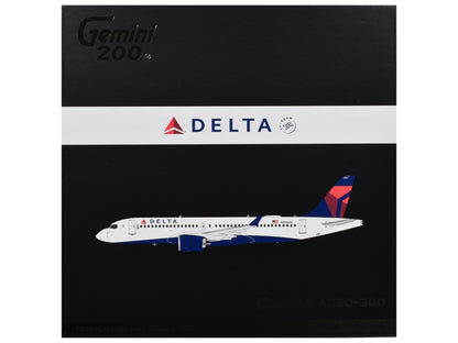 Airbus A220-300 Commercial Aircraft "Delta Air Lines" (N306DU) White with Red and Blue Tail "Gemini 200" Series 1/200 Diecast Model Airplane by GeminiJets