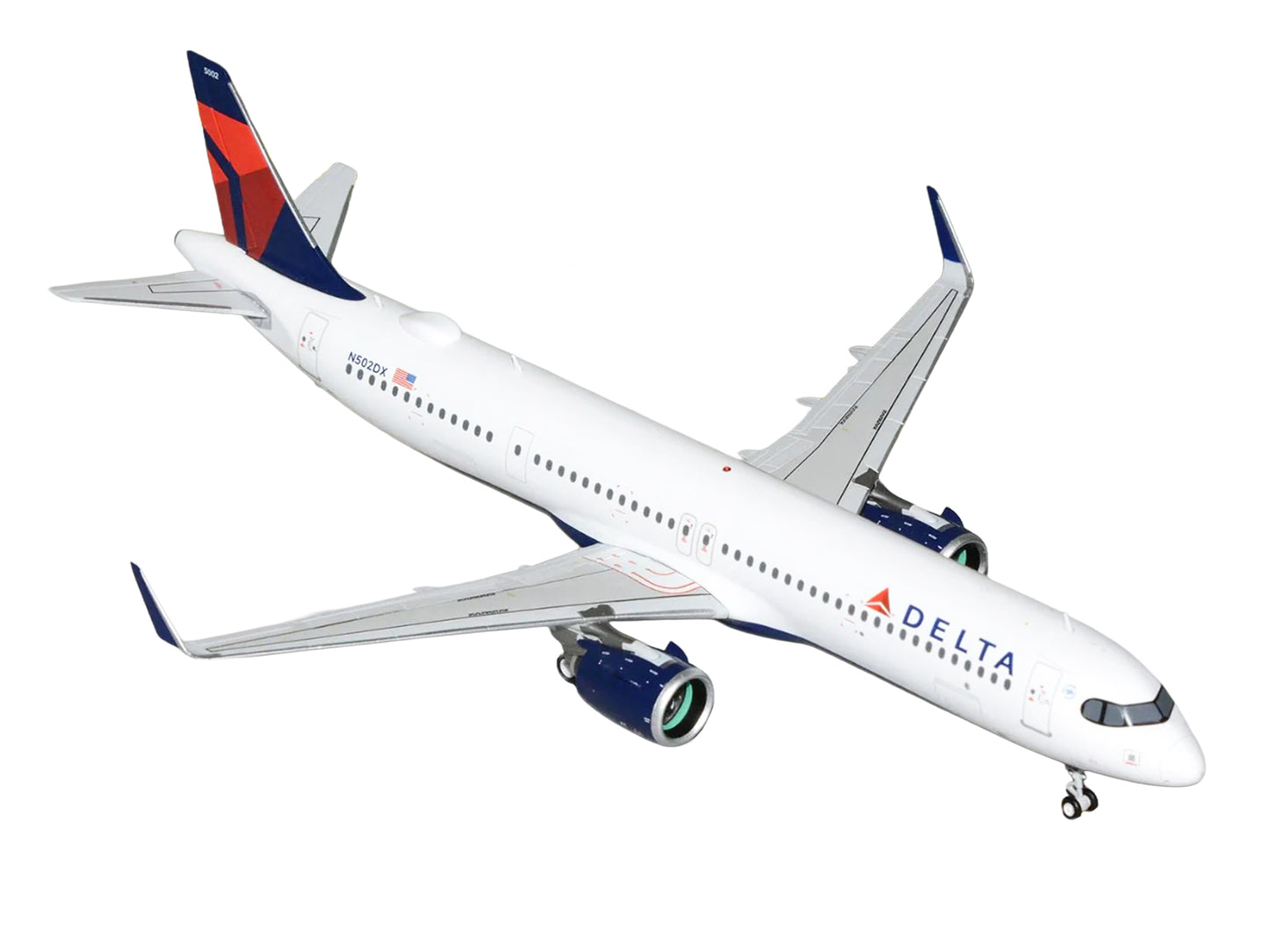 Airbus A321neo Commercial Aircraft "Delta Air Lines" (N502DX) White with Blue and Red Tail "Gemini 200" 1/200 Diecast Model Airplane by GeminiJets