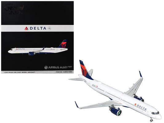 Airbus A321neo Commercial Aircraft "Delta Air Lines" (N502DX) White with Blue and Red Tail "Gemini 200" 1/200 T&y Diecast Model Airplane by GeminiJets