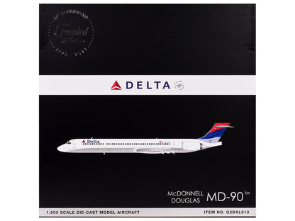 McDonnell Douglas MD-90 Commercial Aircraft "Delta Air Lines" (N910DN) White with Blue and Red Tail "Gemini 200" Series 1/200 Diecast Model Airplane by GeminiJets <h2>McDonnell GeminiJets</h2> <p>High