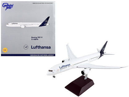 Boeing 787-9 Commercial Aircraft with Flaps Down "Lufthansa" White Blue Tail "Gemini 200" Series 1/200 Diecast Model Airplane by GeminiJets <h2>Boeing GeminiJets</h2> <p>High-quality car perfect for c