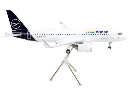 Airbus A320neo Commercial Aircraft "Lufthansa - LoveHansa" White with Blue Tail "Gemini 200" Series 1/200 Diecast Model Airplane by GeminiJets <h2>Airbus GeminiJets</h2> <p>High-quality car perfect fo