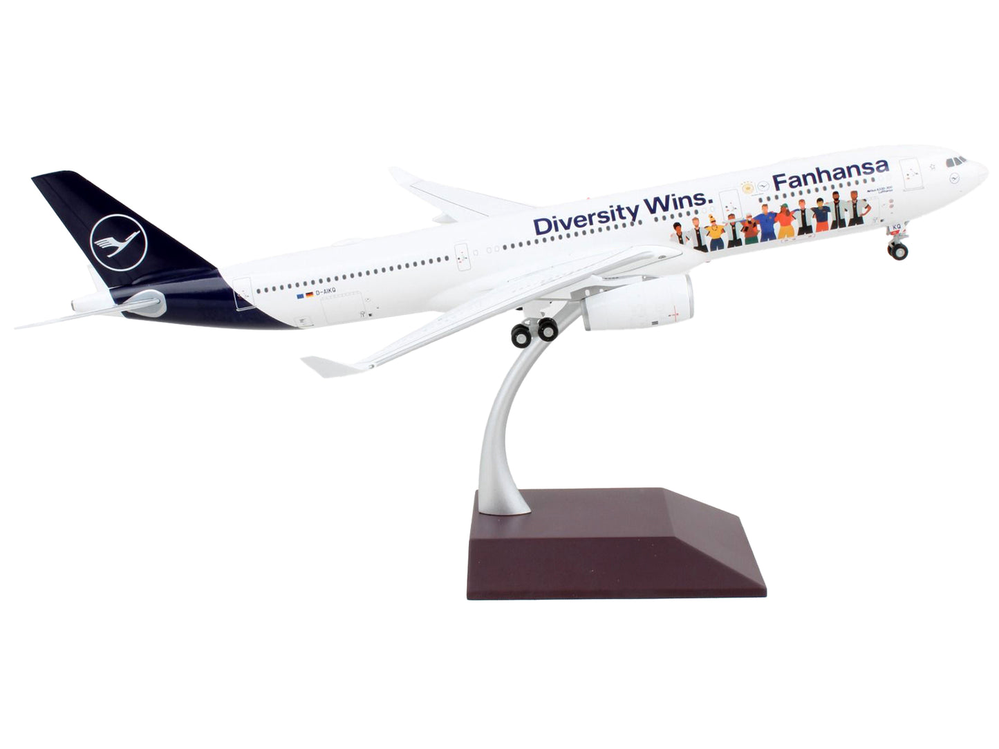Airbus A330-300 Commercial Aircraft "Lufthansa - Diversity Wins" White with Blue Tail "Gemini 200" Series 1/200 Diecast Model Airplane by GeminiJets <h2>Airbus GeminiJets</h2> <p>High-quality car perf