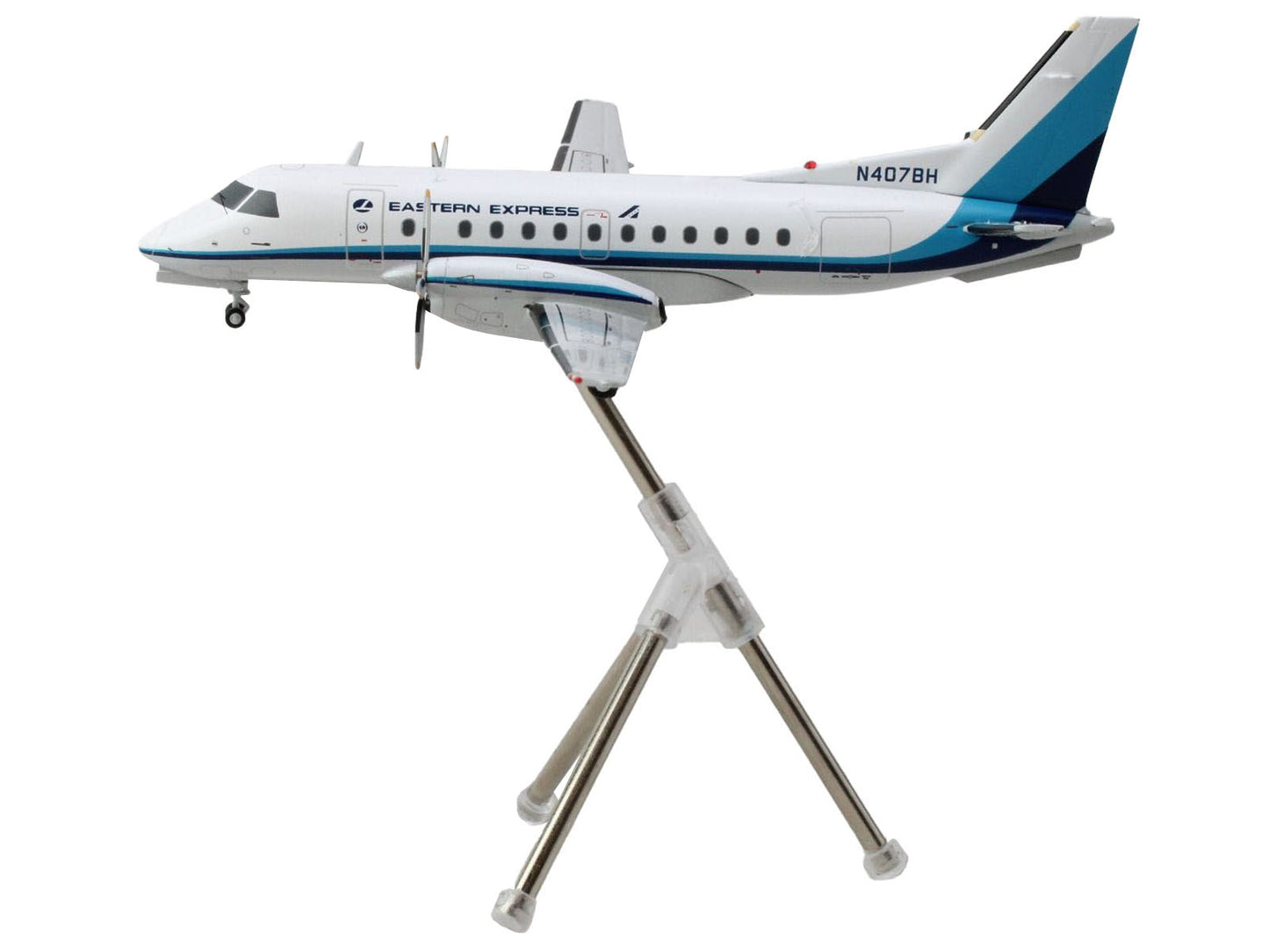Saab 340A Commercial Aircraft "Eastern Express/Bar Harbor" (N407BH) White with Blue Stripes "Gemini 200" Series 1/200 Diecast Model Airplane by GeminiJets <h2>Saab GeminiJets</h2> <p>High-quality car