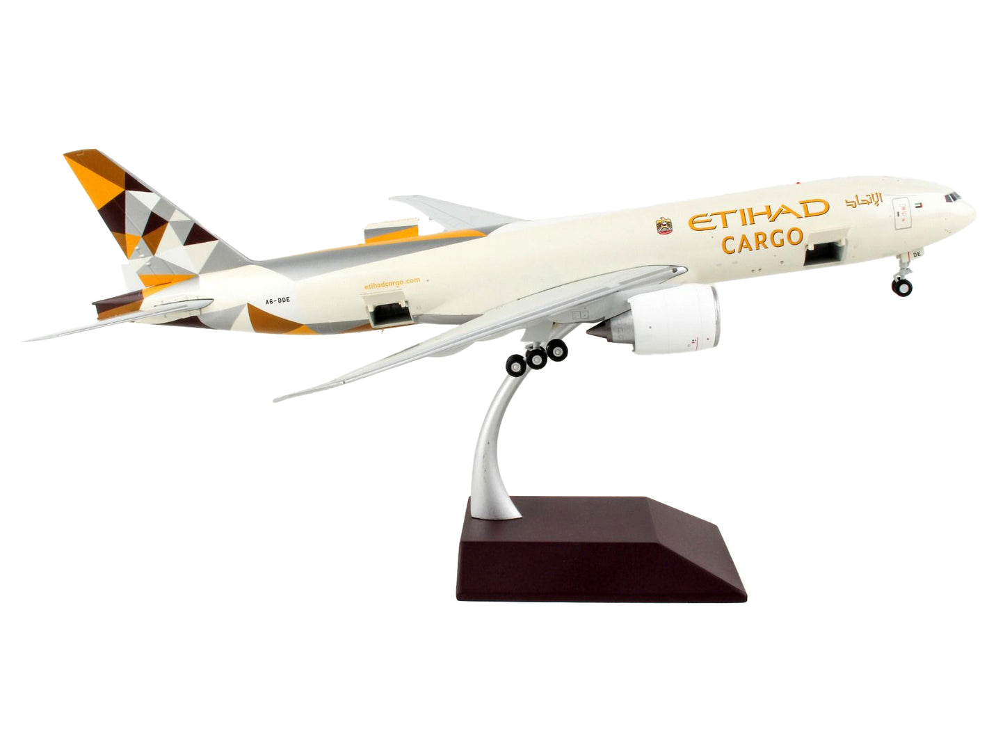 Boeing 777F Commercial Aircraft "Etihad Airways Cargo" Beige with Tail Graphics "Gemini 200 - Interactive" Series 1/200 Diecast Model Airplane by GeminiJets <h2>Boeing GeminiJets</h2> <p>High-quality