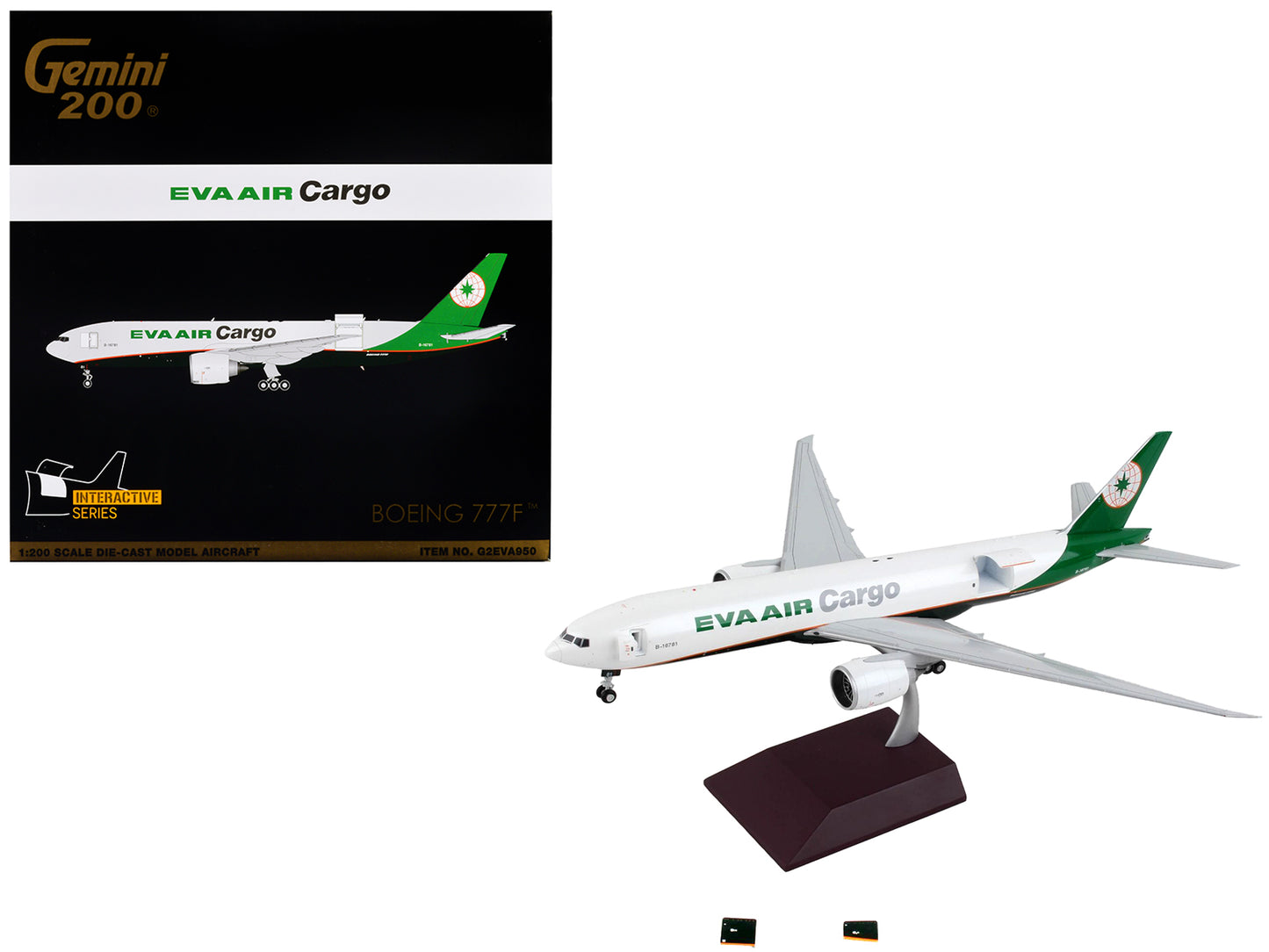 Boeing 777F Commercial Aircraft "Eva Air Cargo" White with Green Tail "Gemini 200 - Interactive" Series 1/200 Diecast Model Airplane by GeminiJets <h2>Boeing GeminiJets</h2> <p>High-quality car perfec
