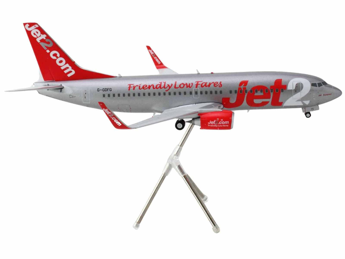 Boeing 737-300 Commercial Aircraft "Jet2" (G-GDFG) Gray Metallic with Red Tail "Gemini 200" Series 1/200 Diecast Model Airplane by GeminiJets <h2>Boeing GeminiJets</h2> <p>High-quality car perfect for